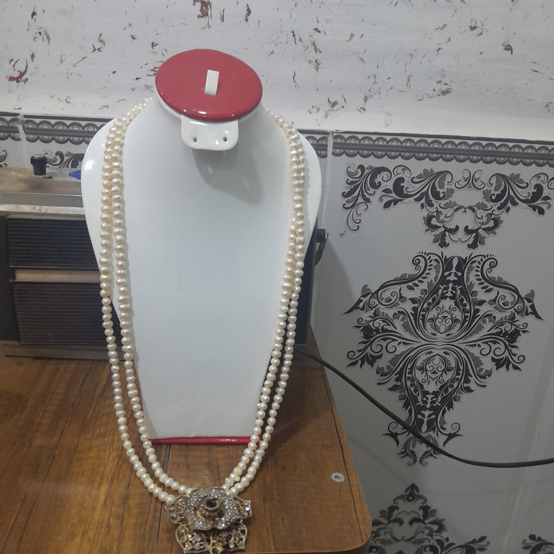 عقد من لؤلؤ طبيعي مزدوج