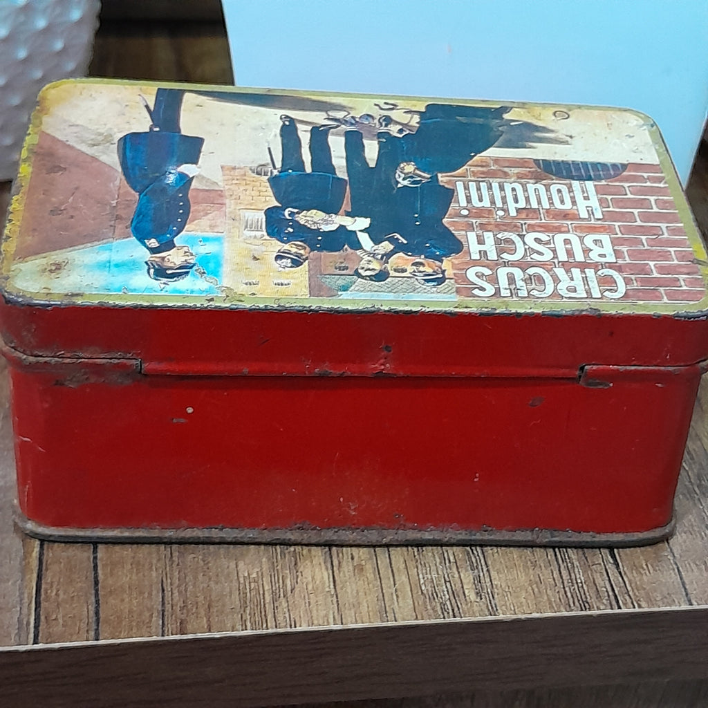 Boîte à bonbons publicitaire pour le cirque houdini busch