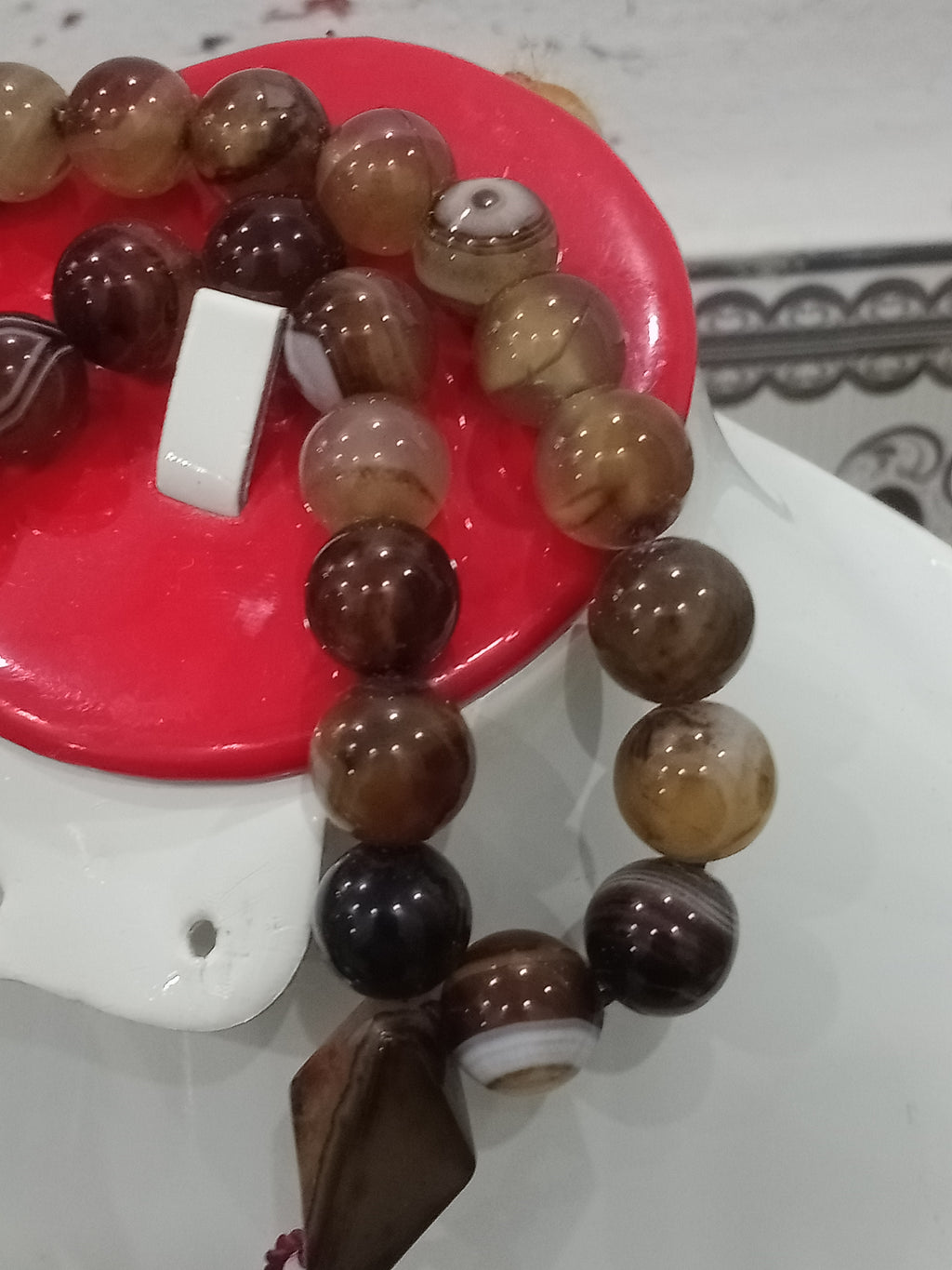 سبحة تحفة من احجار عقيق سليماني