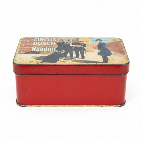Boîte à bonbons publicitaire pour le cirque houdini busch